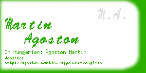 martin agoston business card