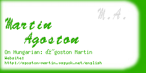 martin agoston business card